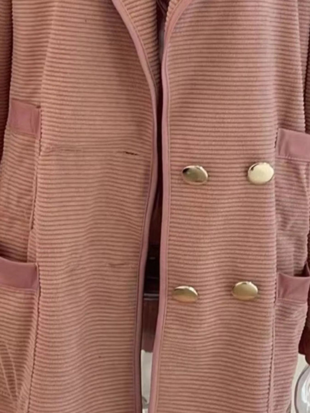Women's Texture Knit Double-Breasted Blazer (S–2XL) - ShopNQlik