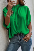 Women's Tie-Back Slit Half Sleeve Blouse – Lightweight Everyday Top - ShopNQlik